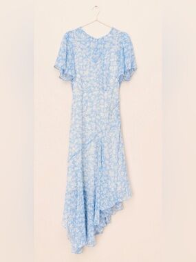 Astr The Label Flutter Sleeve Midi Dress in Light Blue